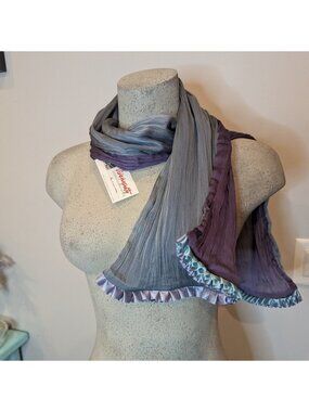 New Artisan Scarf From France, mermaid inspired scarf, Tuxedo Ruffle Scarf